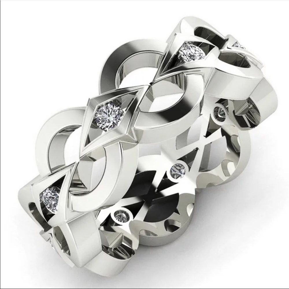 New Women’s 925 Silver Beautiful Diamond Ring - Picture 3 of 3